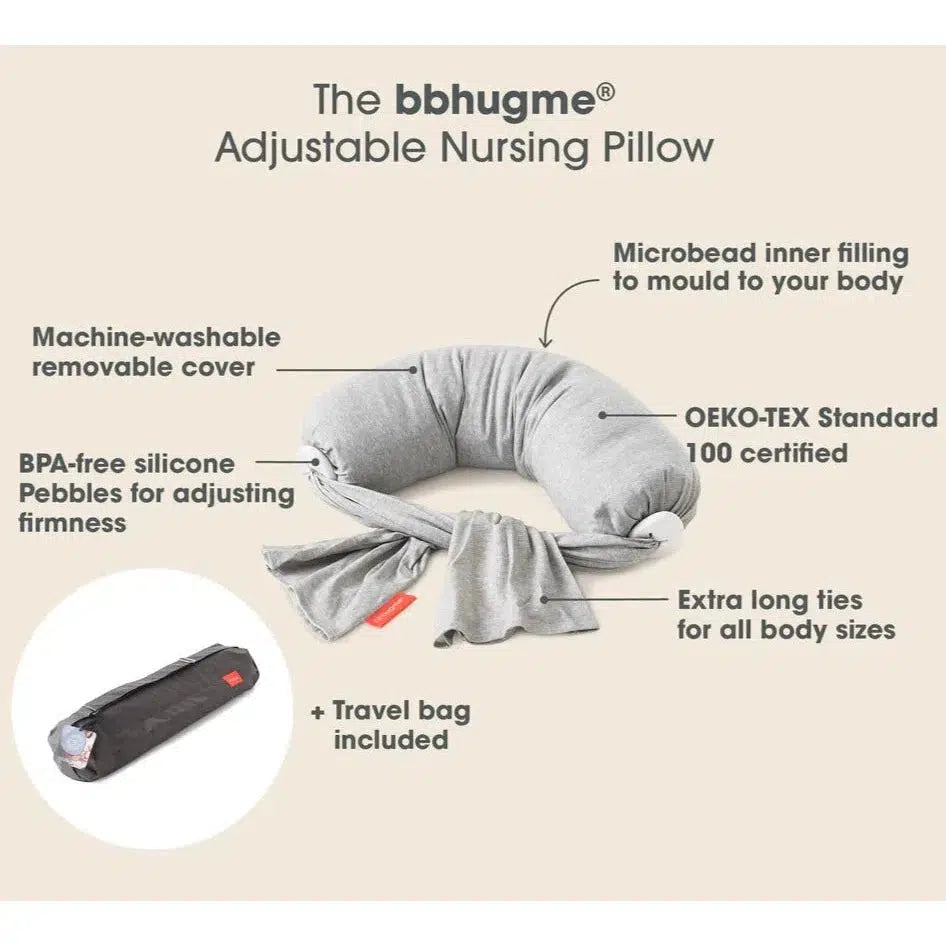 BBHugMe - Nursing Pillow-Nursing Pillow-Grey-Posh Baby