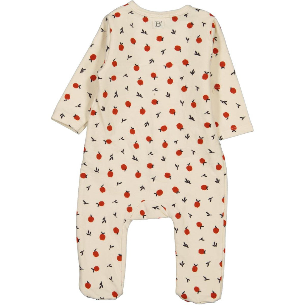 Bean's (Barcelona) - Organic Button-Up Romper - Apples-Footies + Rompers (Fashion)-9-12M-Posh Baby