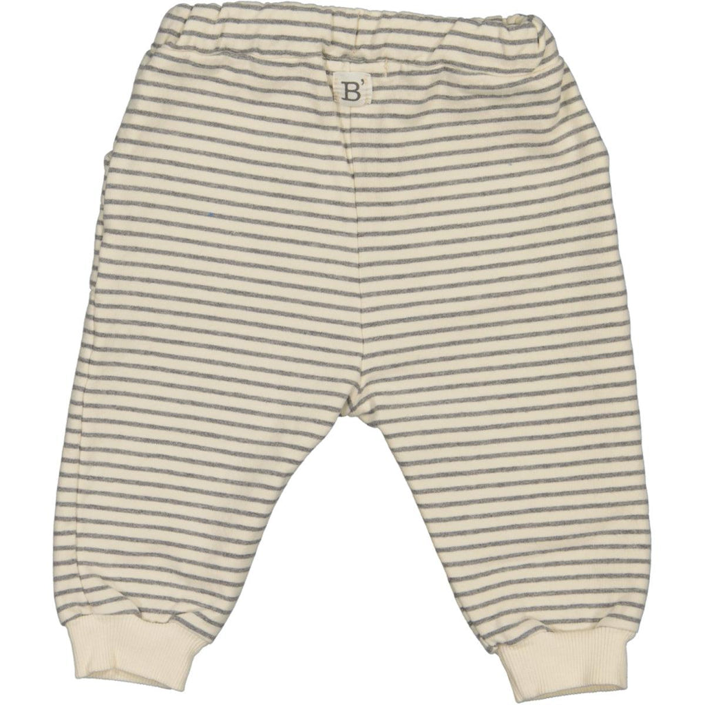 Bean's (Barcelona) - Organic Fleece Jogger - Ecru Stripe-Bottoms-0-3M-Posh Baby