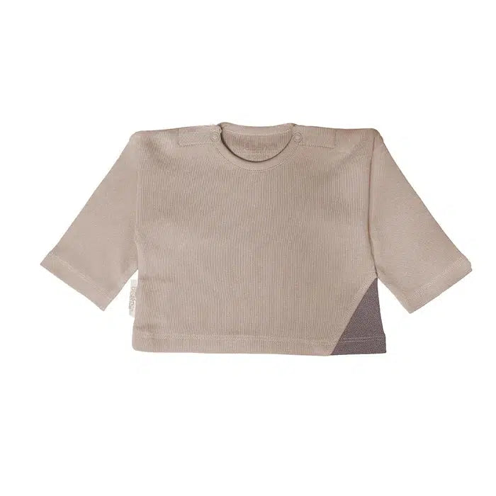 Bebenca Organics - Organic Drop-Shoulder Top - Tan-Long Sleeves-9-12M-Posh Baby