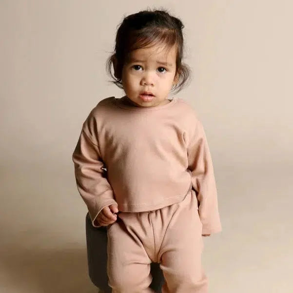 Bebenca Organics - Organic Drop-Shoulder Top - Tan-Long Sleeves-9-12M-Posh Baby