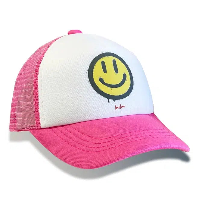 Bubu - Pink + White Trucker Hat - All Smiles-Hats-18M-5Y-Posh Baby