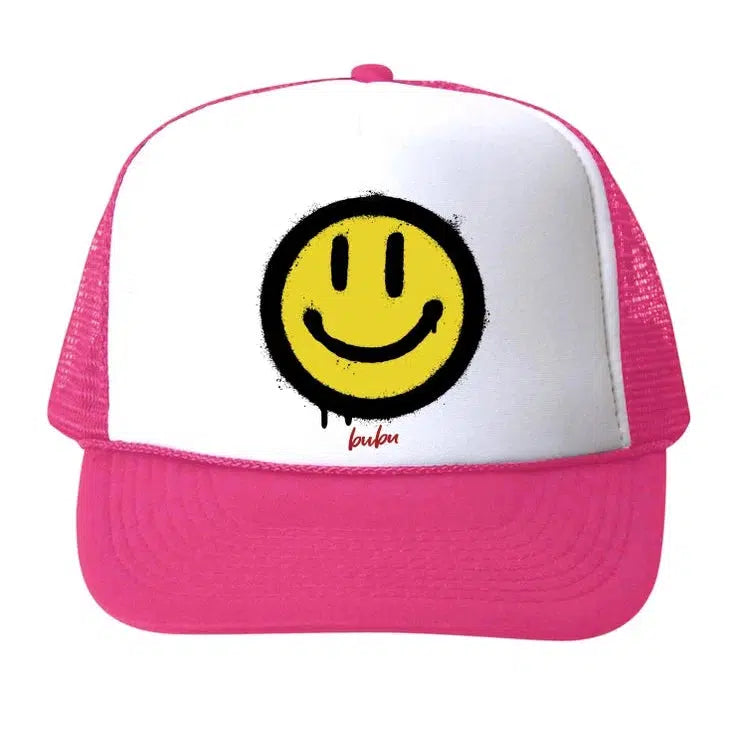 Bubu - Pink + White Trucker Hat - All Smiles-Hats-18M-5Y-Posh Baby