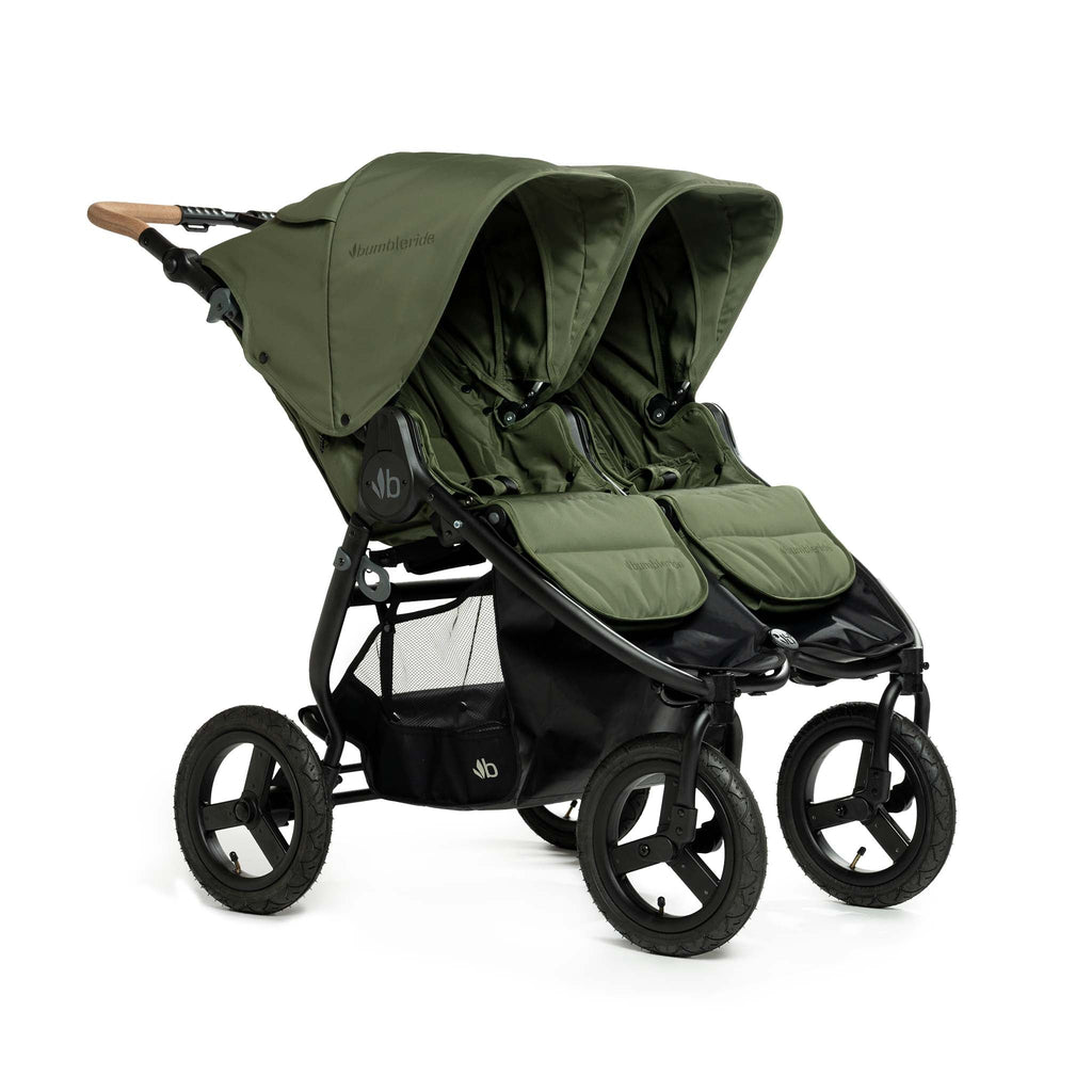 Bumbleride - 2024 Indie Twin Stroller - Olive-Side-by-Side Double Strollers-Posh Baby