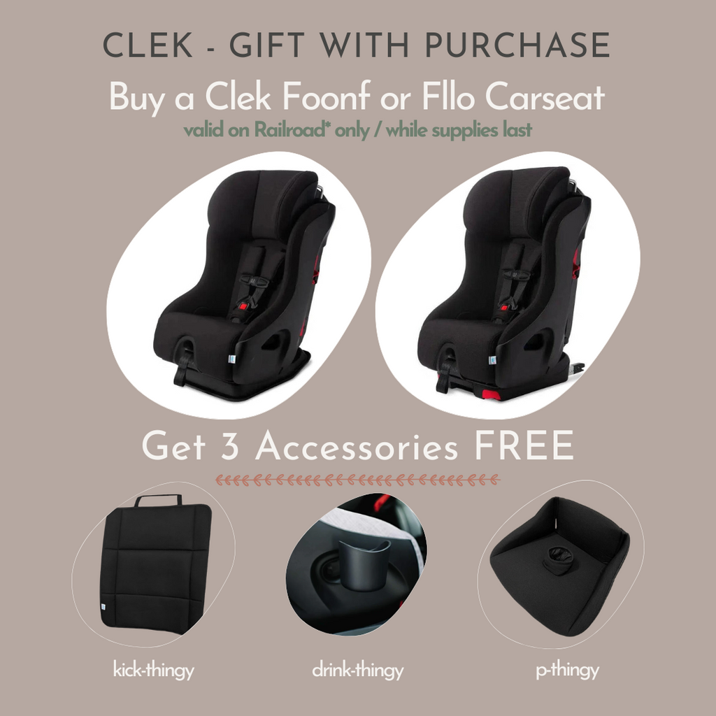 Clek - Foonf Convertible Car Seat - Railroad - FREE GIFTS WITH PURCHASE!-Convertible Car Seats-Posh Baby