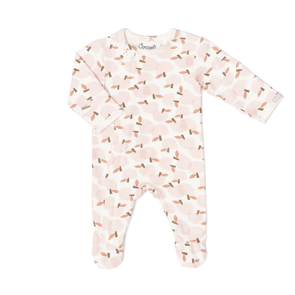 Coccoli - Modal 2-Way Zipper Footie - Apples-Footies + Rompers (Basic)-1M-Posh Baby