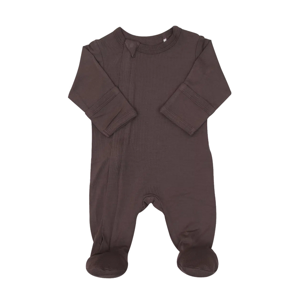 Coccoli - Modal 2-Way Zipper Footie - Chocolate-Footies + Rompers (Basic)-Newborn (1M)-Posh Baby