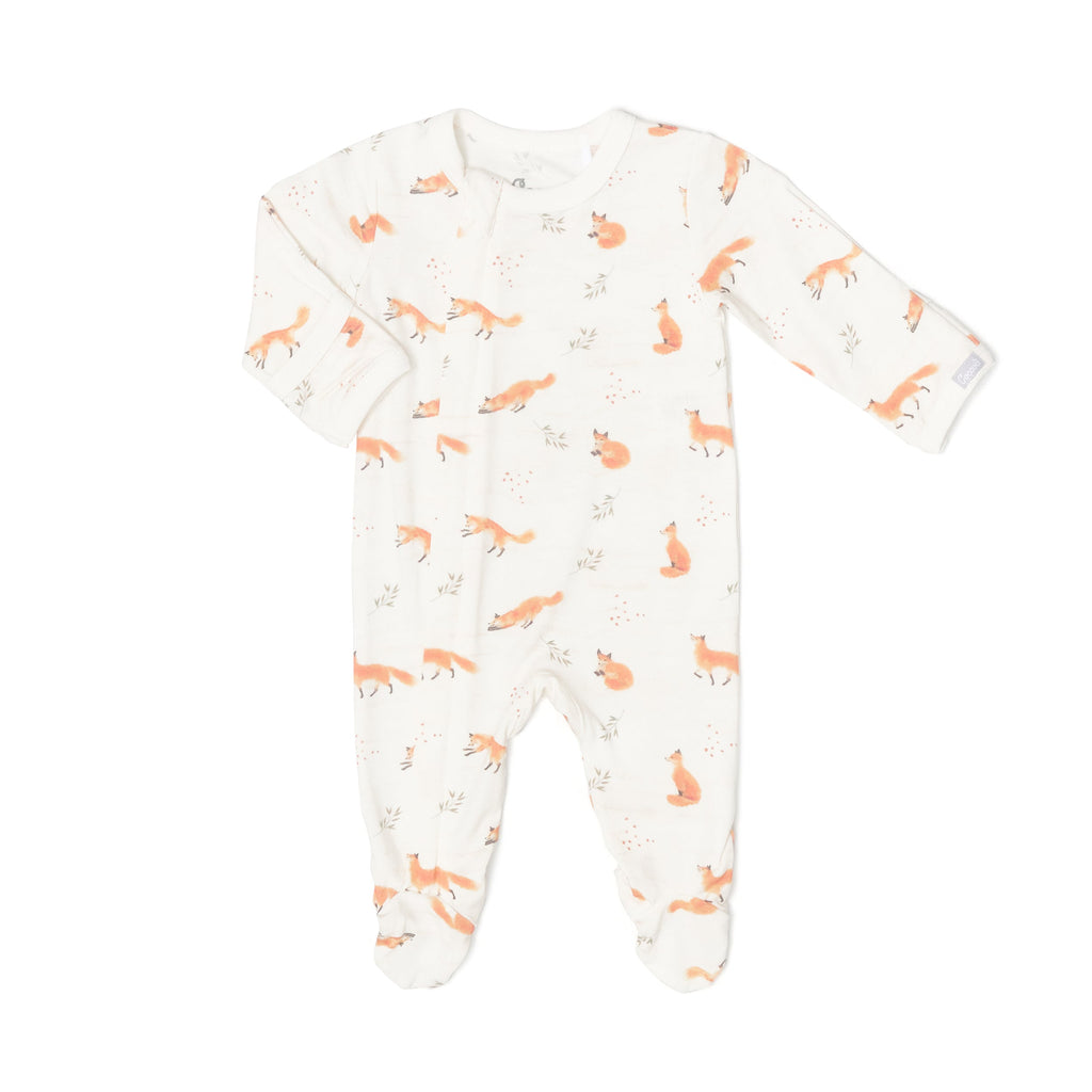 Coccoli - Modal 2-Way Zipper Footie - Foxes-Footies + Rompers (Basic)-Newborn-Posh Baby