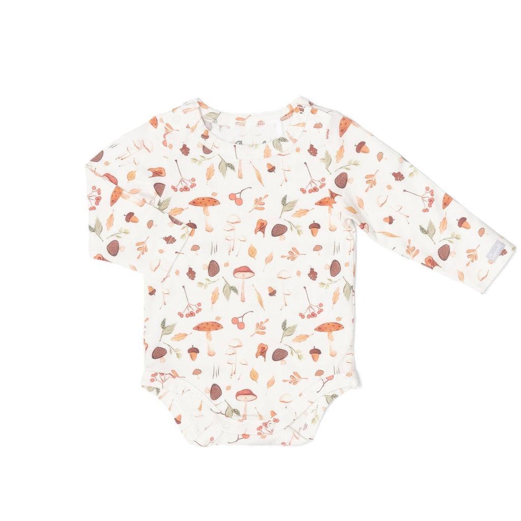 Coccoli - Modal Long Sleeve Bodysuit - Mushrooms-Onesies-Newborn (1M)-Posh Baby