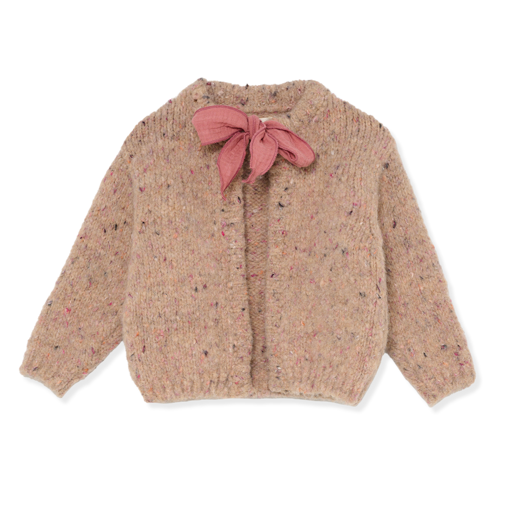 Cozmo (Barcelona) - Tricot Cardigan - Flecked Pink-Sweaters + Cardigans + Jackets-0-3M (3M)-Posh Baby