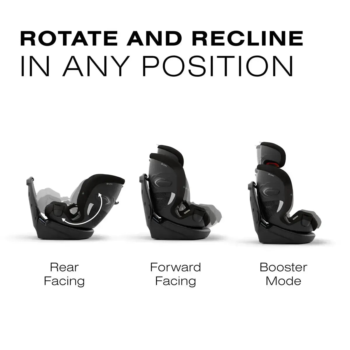 cybex rear facing Cybex Callisto G 360 Rotating All-in-One Car Seat Moon Black