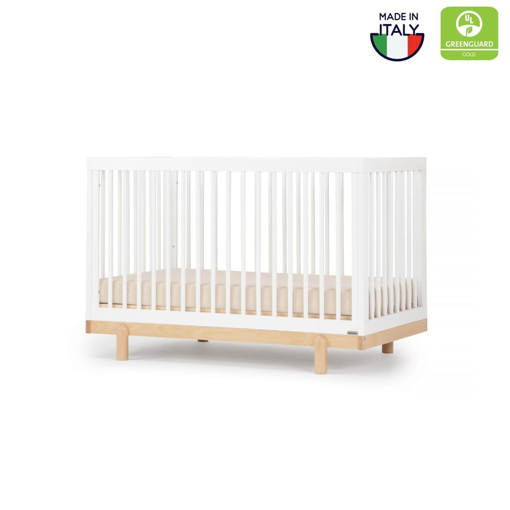 Dadada - Bliss 4-in-1 Convertible Crib - White + Natural-Cribs-Store Pickup-Posh Baby