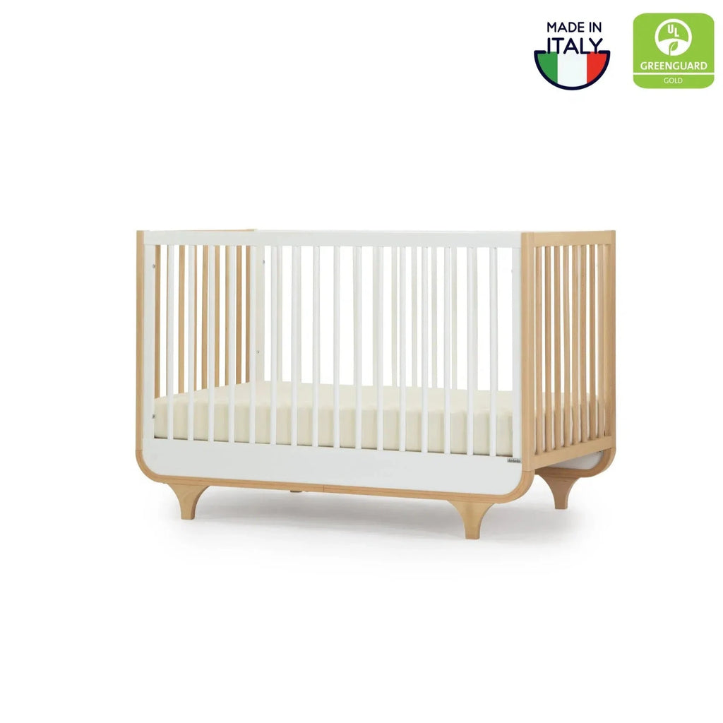 Dadada - Jolly 3-in-1 Convertible Crib - White + Natural-Cribs-Store Pickup-Posh Baby