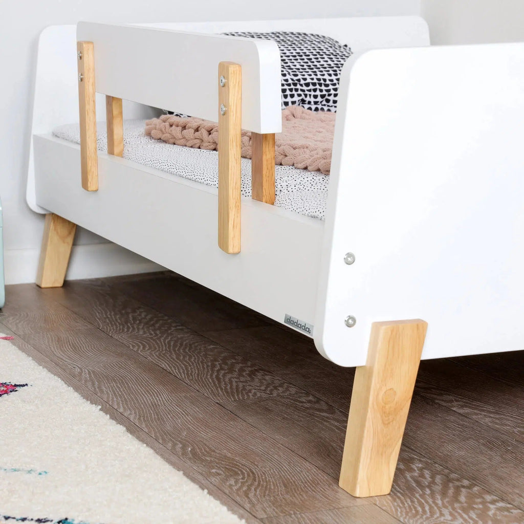 Dadada - Muse Toddler Bed - White + Natural-Toddler Beds-Posh Baby