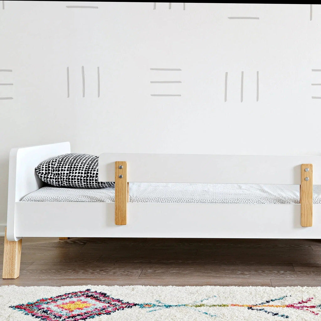 Dadada - Muse Toddler Bed - White + Natural-Toddler Beds-Posh Baby