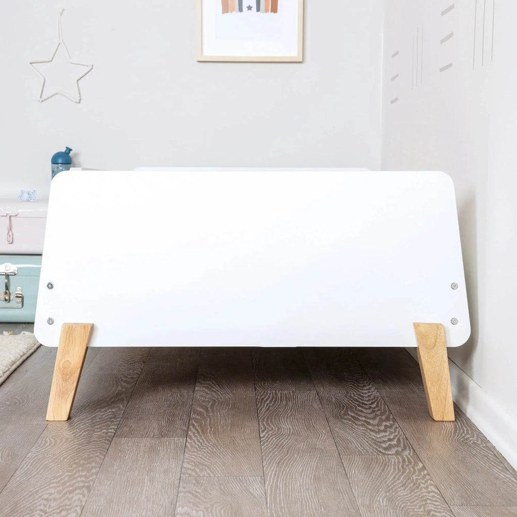 Dadada - Muse Toddler Bed - White + Natural-Toddler Beds-Posh Baby