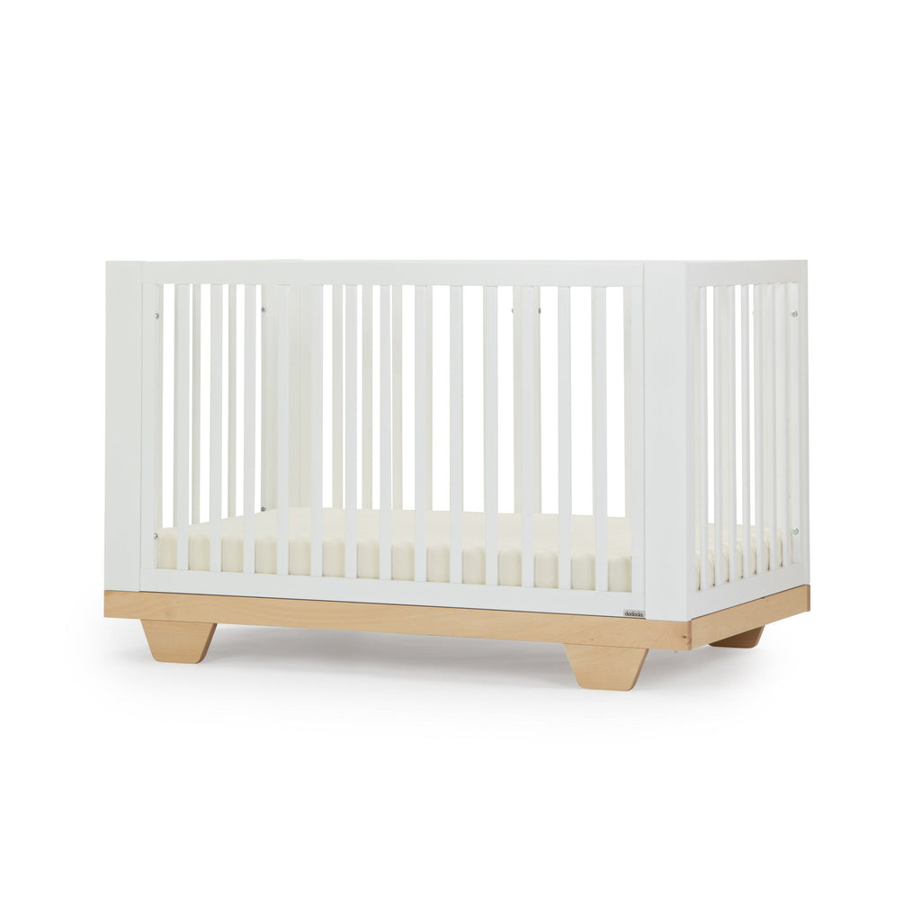 Dadada - Spirit 8-in-1 Convertible Crib - White + Natural-Cribs-Store Pickup-Posh Baby