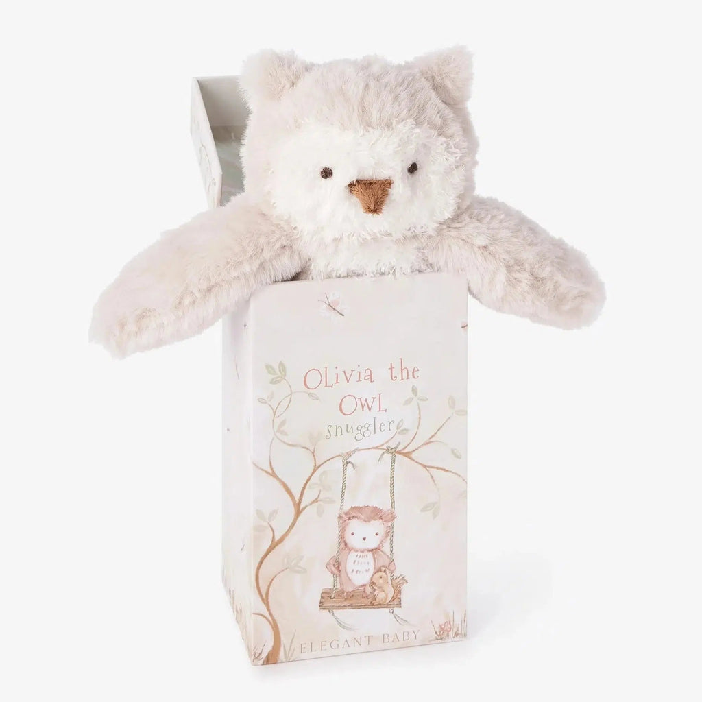 Elegant Baby - Boxed Snuggle Lovey - Olivia Owl-Lovey + Security Blankets-Posh Baby