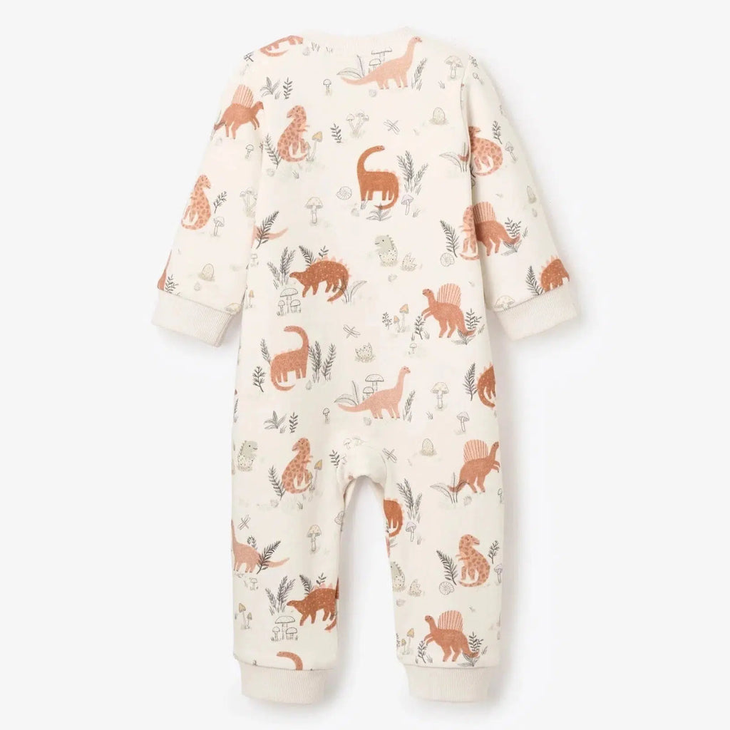 Elegant Baby - Organic Fleece Jumpsuit - Dinosaur Family-Footies + Rompers (Fashion)-3-6M-Posh Baby