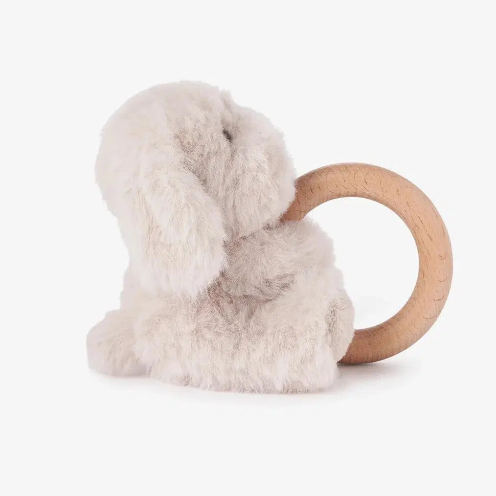 Elegant Baby - Plush Ring Rattle - Puppy-Rattles + Teething Toys-Posh Baby