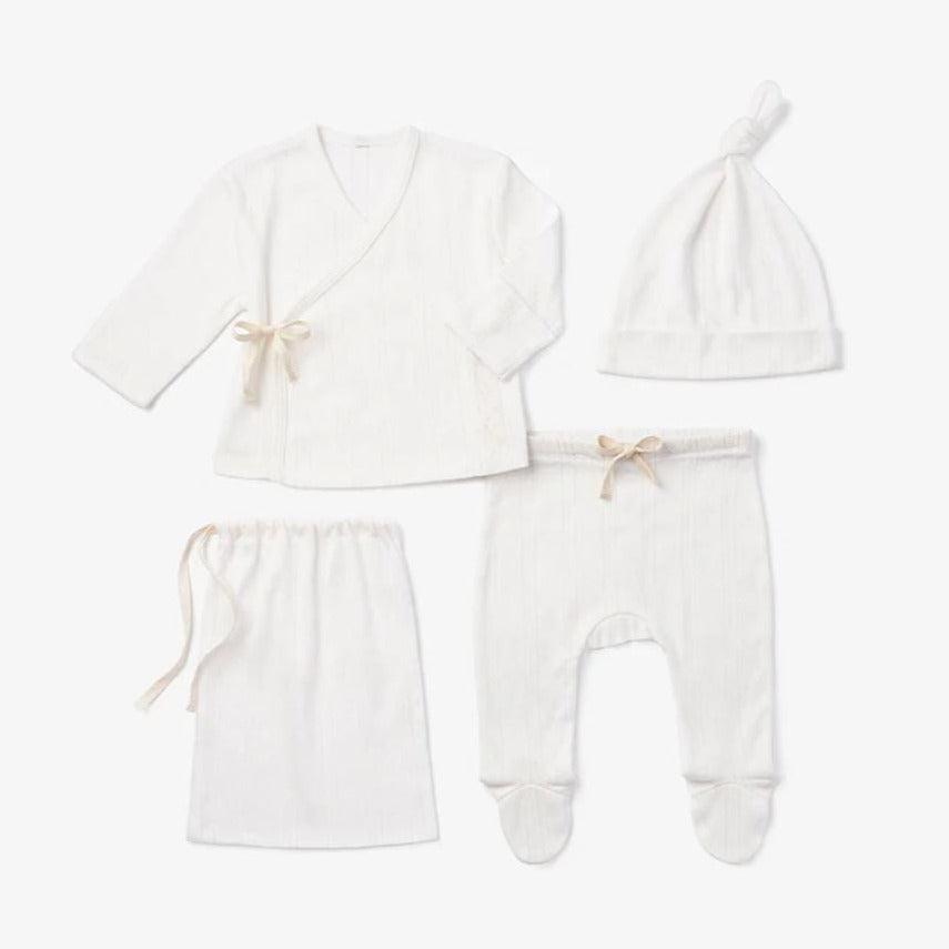 Elegant Baby - Pointelle Take Me Home Set - White-Sets-Newborn-Posh Baby