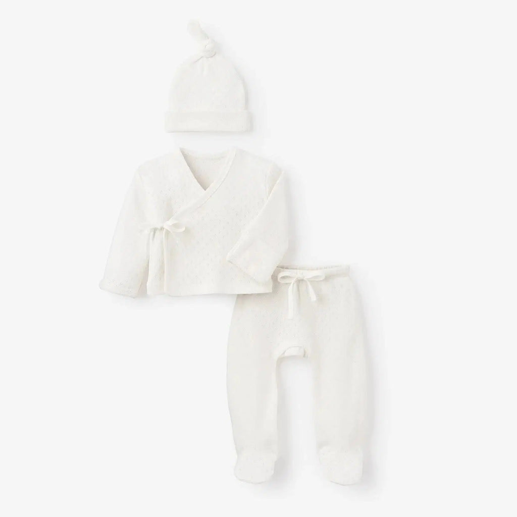 Elegant Baby - Preemie Boxed Organic Pointelle Take Me Home Set - White-Sets-Preemie-Posh Baby