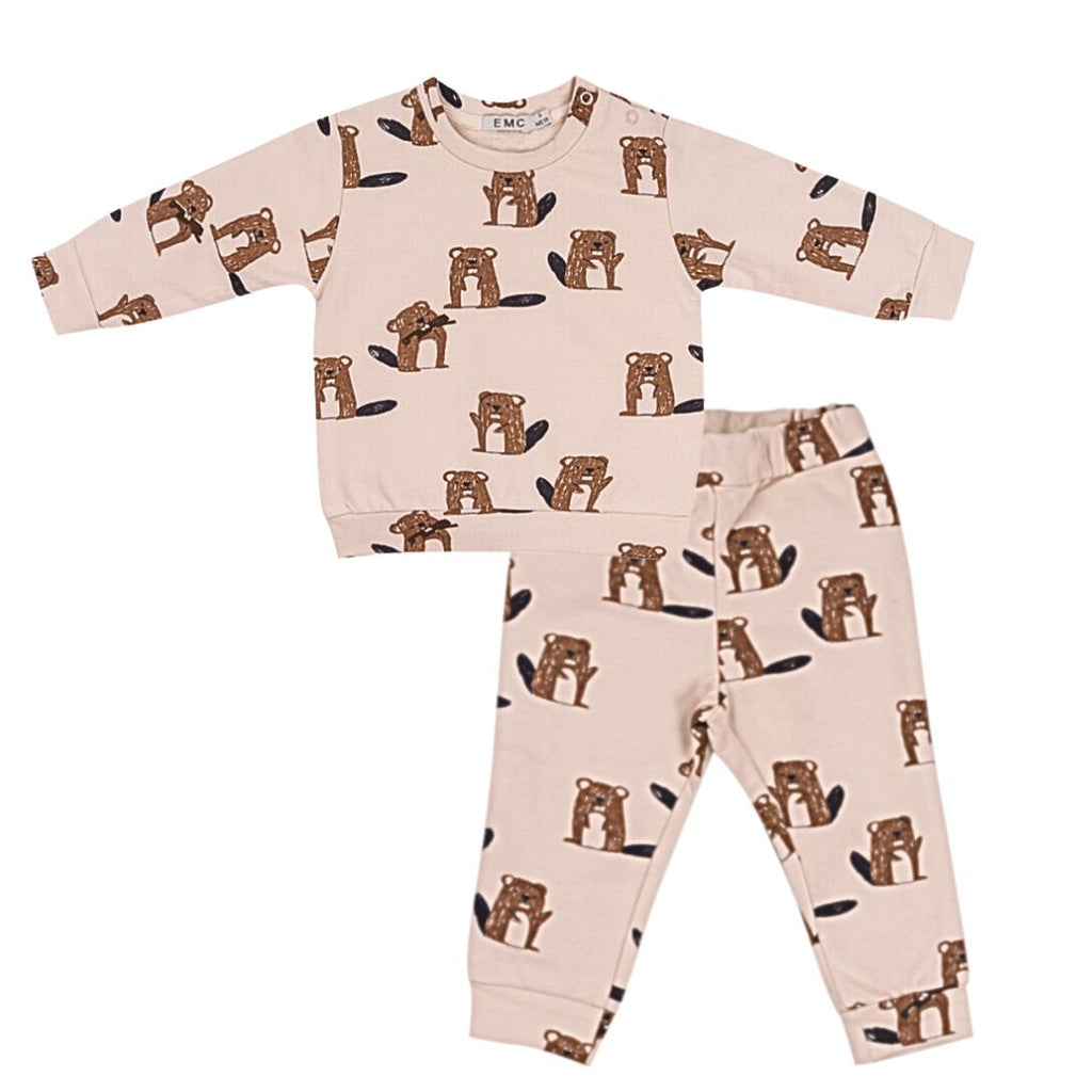 EMC - Long Sleeve Top and Pant Set - Beavers-Sets-0-3M-Posh Baby