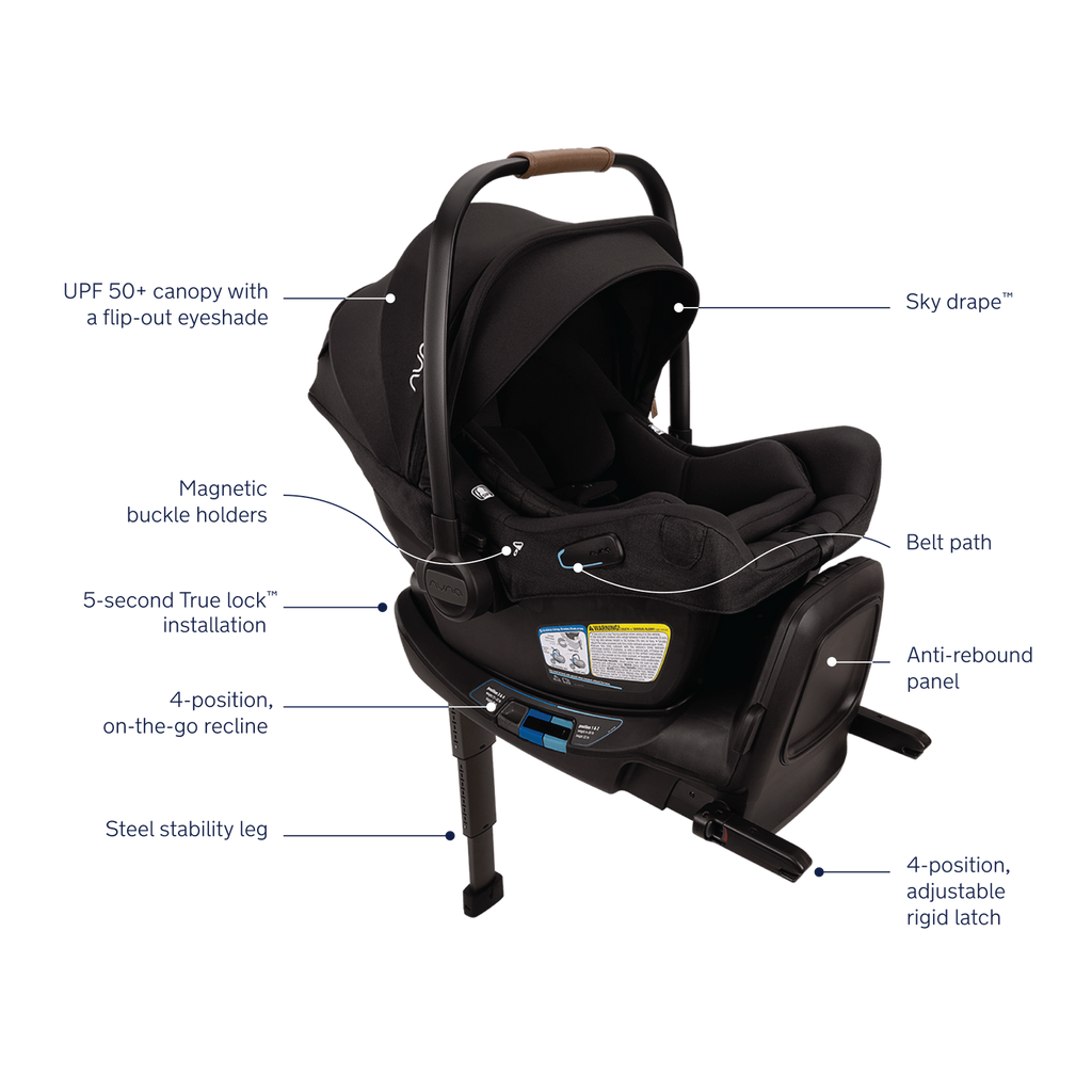 FLOOR MODEL SALE - Nuna - Pipa Aire RX Infant Car Seat + Pipa RELX Base - Caviar - STORE PICKUP ONLY-Infant Car Seats-Posh Baby