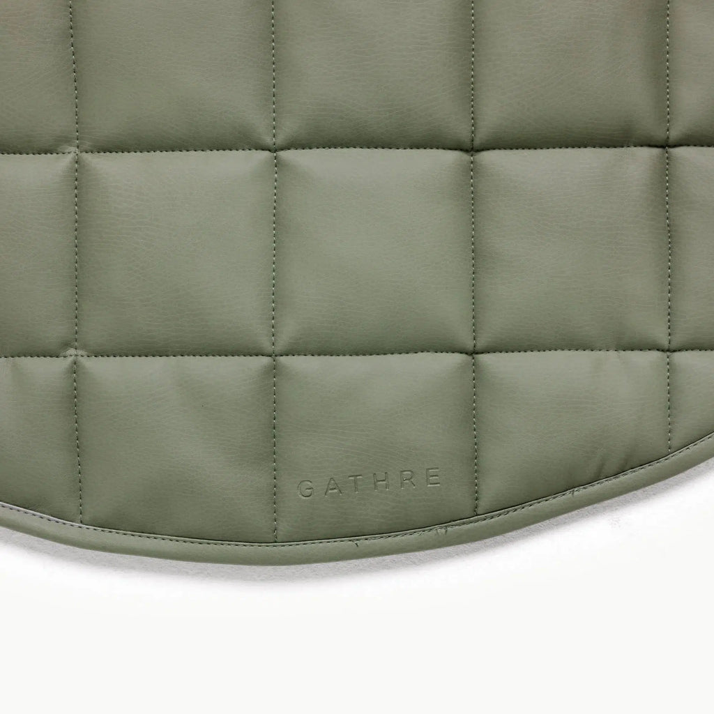 Gathre - Quilted Mini Mat - Circle - Thyme-Play Gyms + Play Mats-Posh Baby