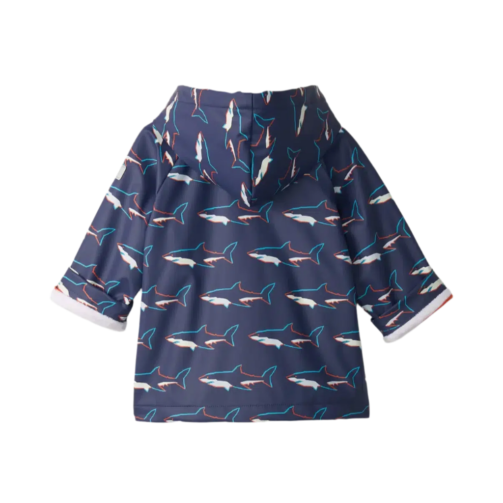 Hatley - Button-Up Rain Jacket - Color Change Sharks-Coats + Outerwear-9-12M-Posh Baby