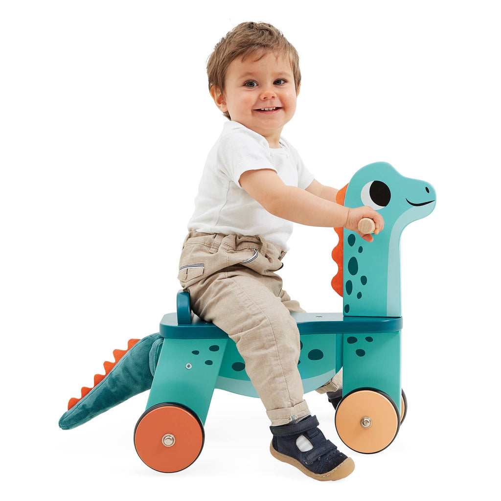 Janod - Dino Ride-on Toy - Portosaurus-Ride-On Toys-Posh Baby