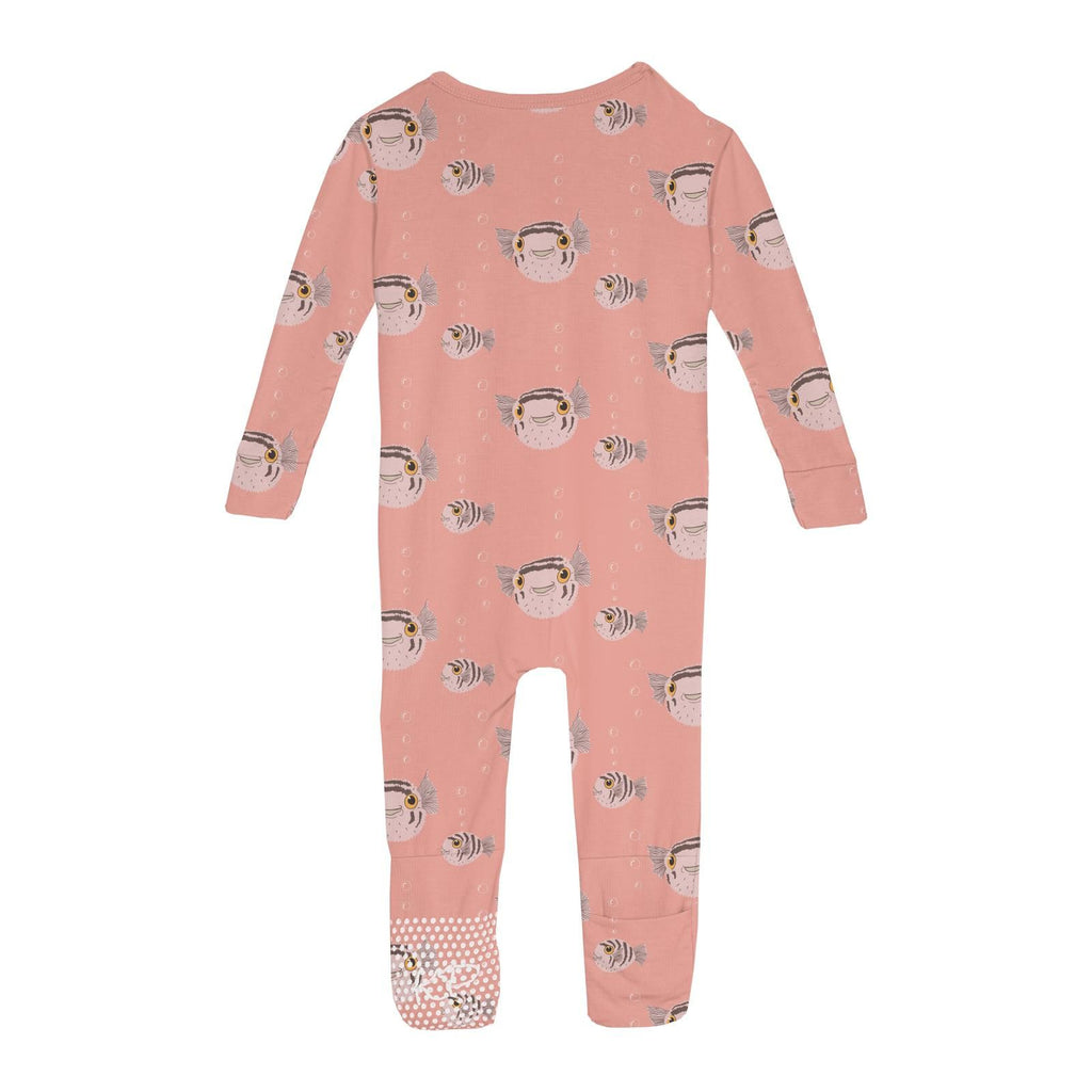 Kickee - Zipper Convertible Sleeper - Blush Puffer Family-Footies + Rompers (Basic)-Preemie-Posh Baby