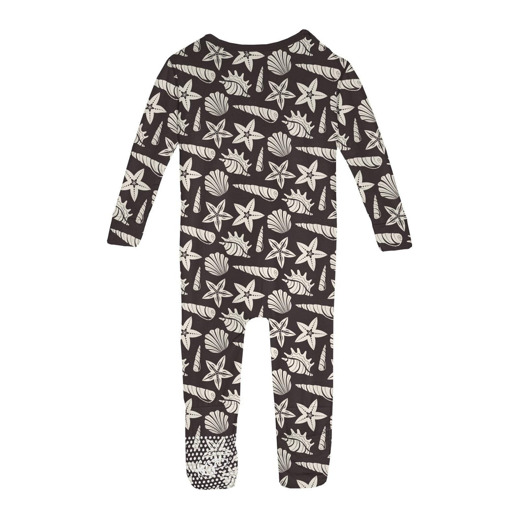 Kickee - Zipper Convertible Sleeper - Midnight Shells + Starfish-Footies + Rompers (Basic)-Preemie-Posh Baby