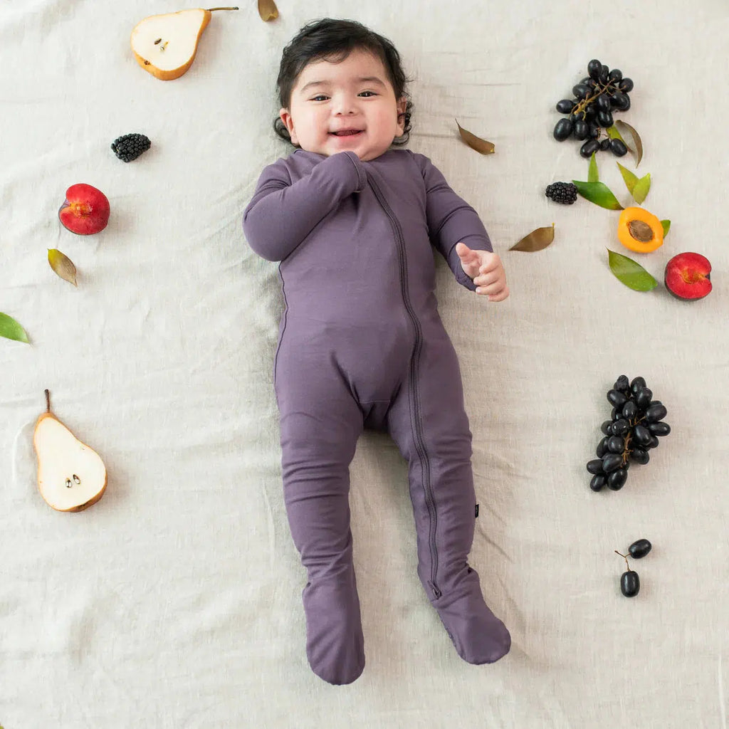 Kyte Baby - Zipper Footie - Currant-Footies + Rompers (Basic)-Newborn-Posh Baby