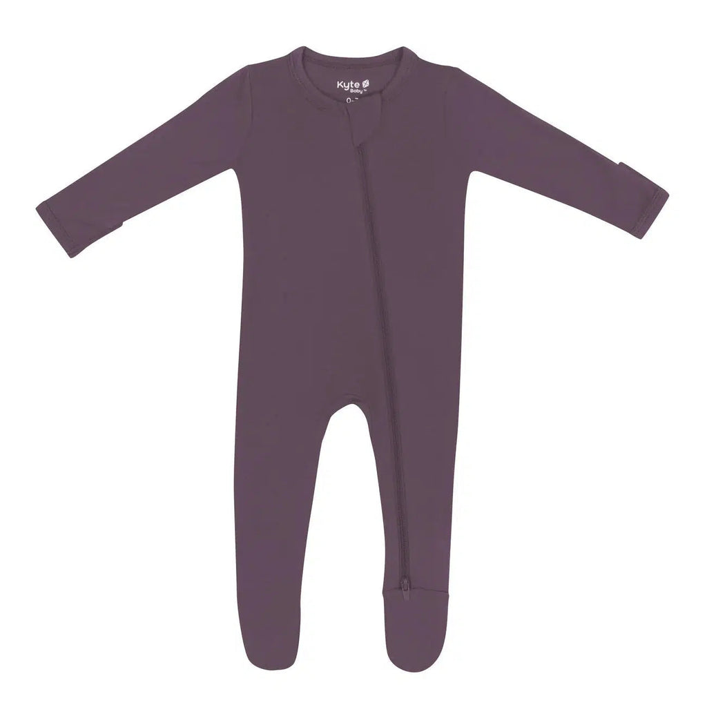 Kyte Baby - Zipper Footie - Currant-Footies + Rompers (Basic)-6-12M-Posh Baby