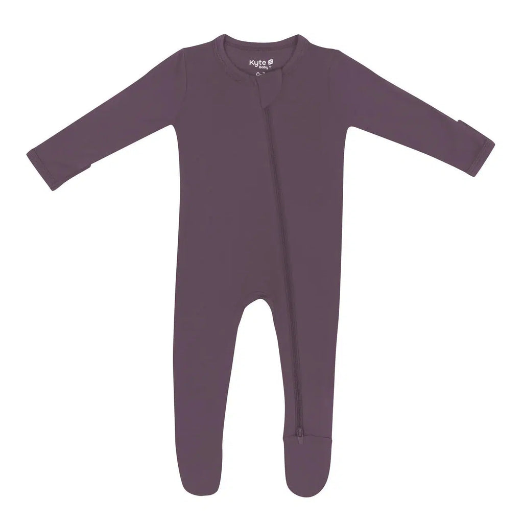 Kyte Baby - Zipper Footie - Currant-Footies + Rompers (Basic)-Newborn-Posh Baby