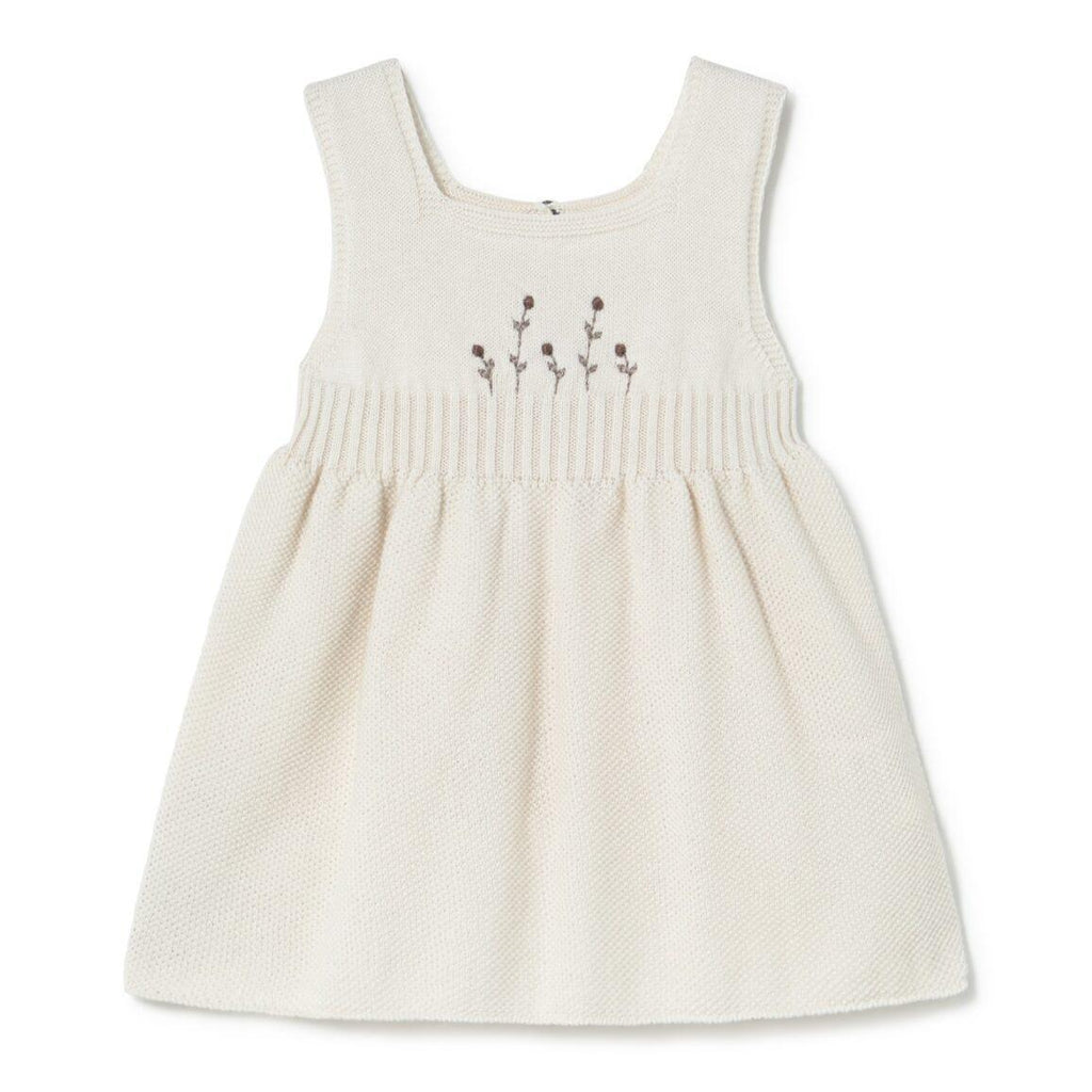 cream infant dress Baby Solid Cotton Dress - Cream
