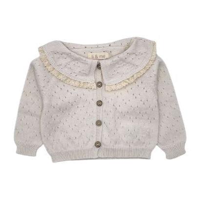 Li + Me - Knit Cardigan - Cream-Sweaters + Cardigans + Jackets-1M-Posh Baby