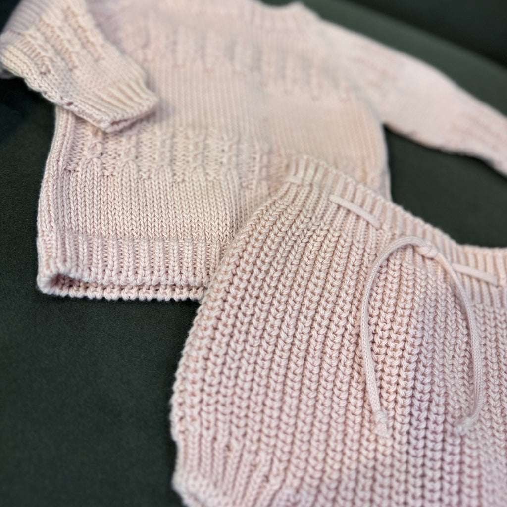 Li + Me (Made in Spain) - Knit Sweater + Bloomer Set - Blush-Sets-1M-Posh Baby