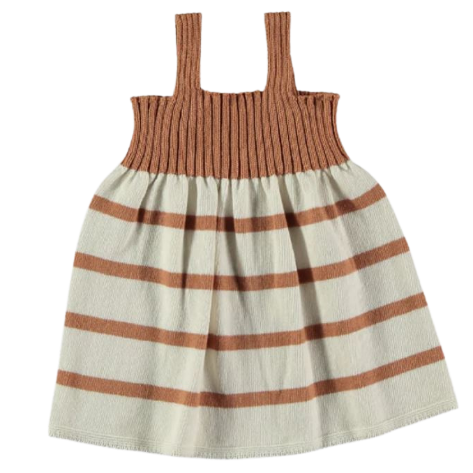 Li + Me (Made in Spain) - Knit Tank Dress - Clay Stripe-Dresses-3M-Posh Baby