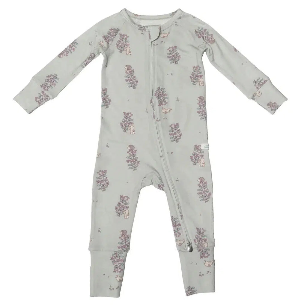 LouLou Lollipop - Fold-Over Romper - Hedgehog Forest-Footies + Rompers (Basic)-0-3M-Posh Baby