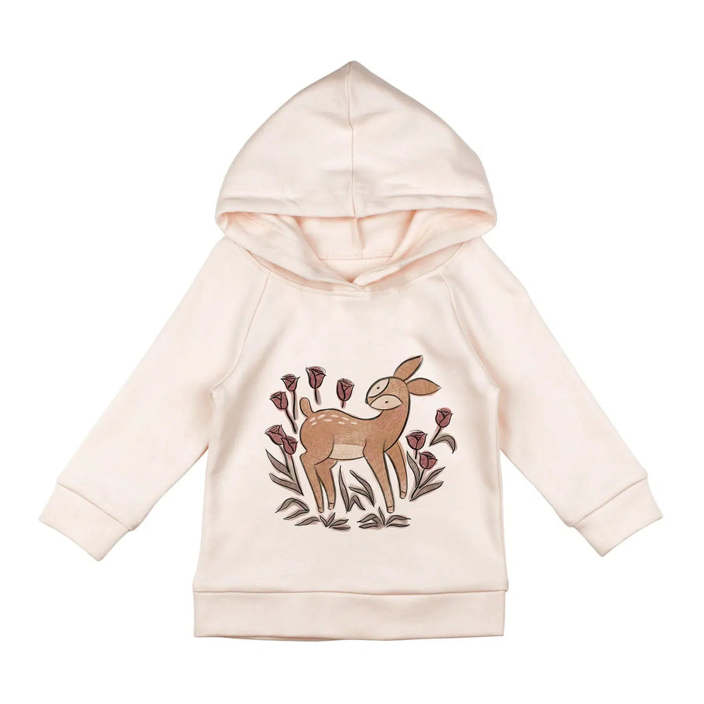 Lovedbaby - Organic Raglan Graphic Hoodie - Doe-a-Deer-Long Sleeves-2T-Posh Baby