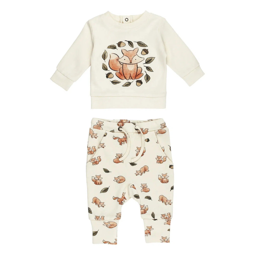 Lovedbaby - Organic Sweatshirt + Jogger Set - Foxy-Sets-6-9M-Posh Baby