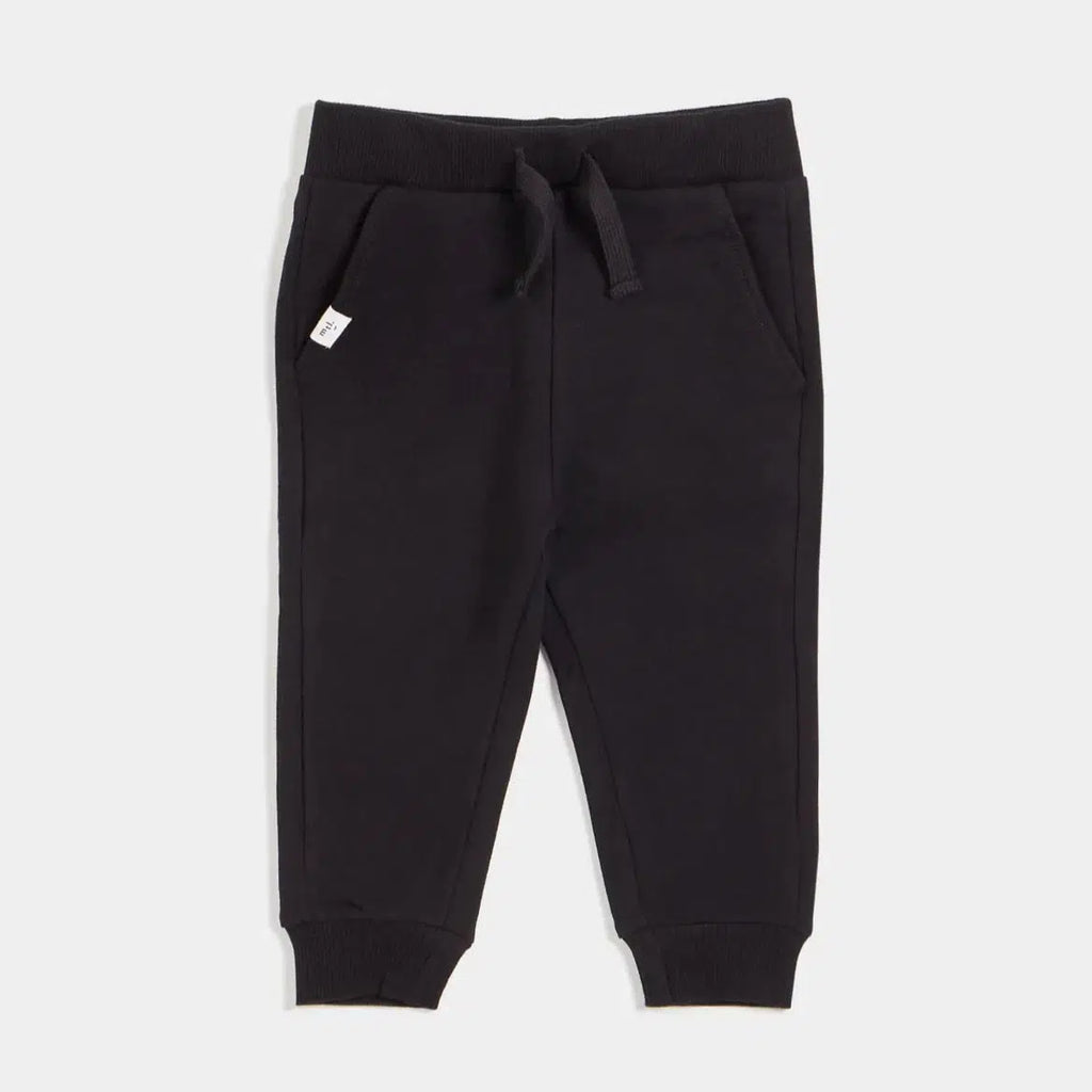 Miles - Organic Jogger Pant - Black-Bottoms-3-6M-Posh Baby