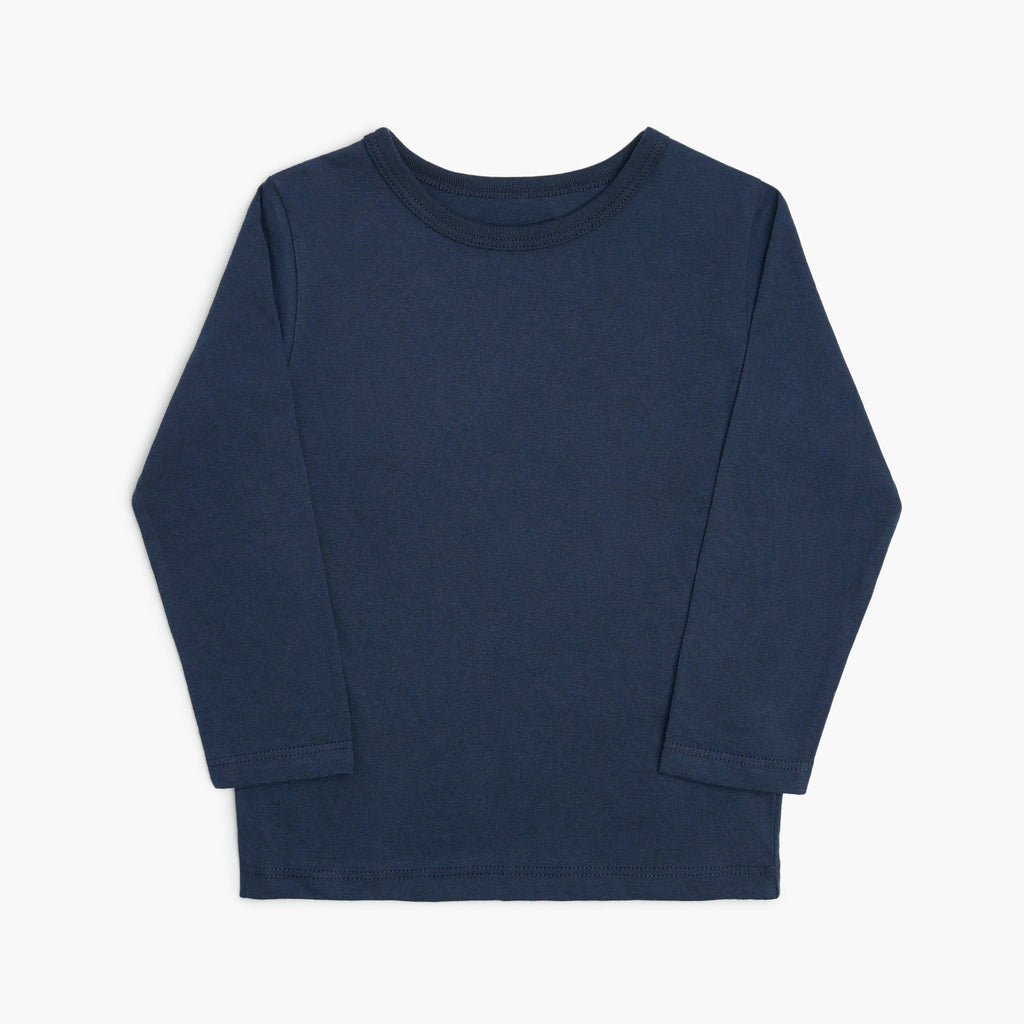 Mini Mioche - Organic Long Sleeve Cloud Tee - Navy-Long Sleeves-12-18M-Posh Baby