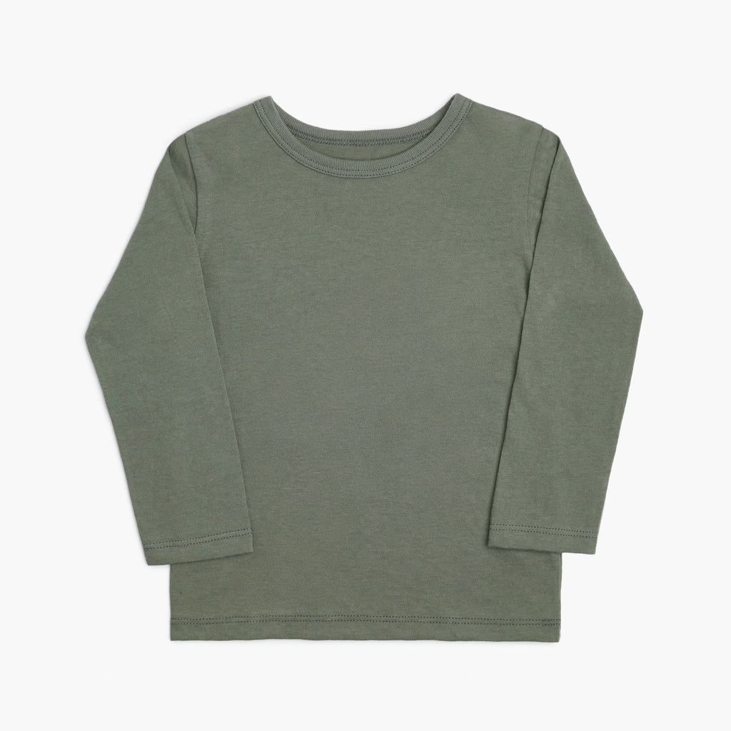 Mini Mioche - Organic Long Sleeve Cloud Tee - Thyme-Long Sleeves-1-2Y-Posh Baby