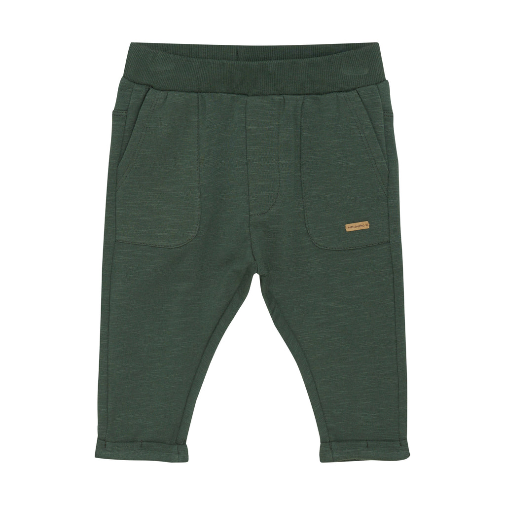 Minymo - Stretchy Pocket Pants - Green-Bottoms-3-6M (3M)-Posh Baby