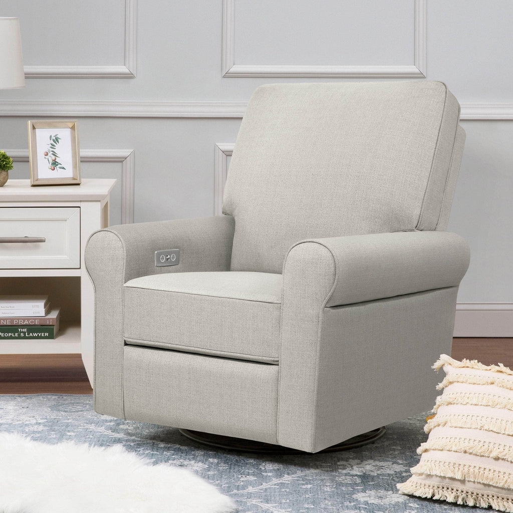 Monogram by Namesake - Monroe Pillowback Power Recliner - Grey Eco-Twill Performance Fabric-Chairs-Store Pickup / POST RESTOCK DATE - Mid September-Posh Baby