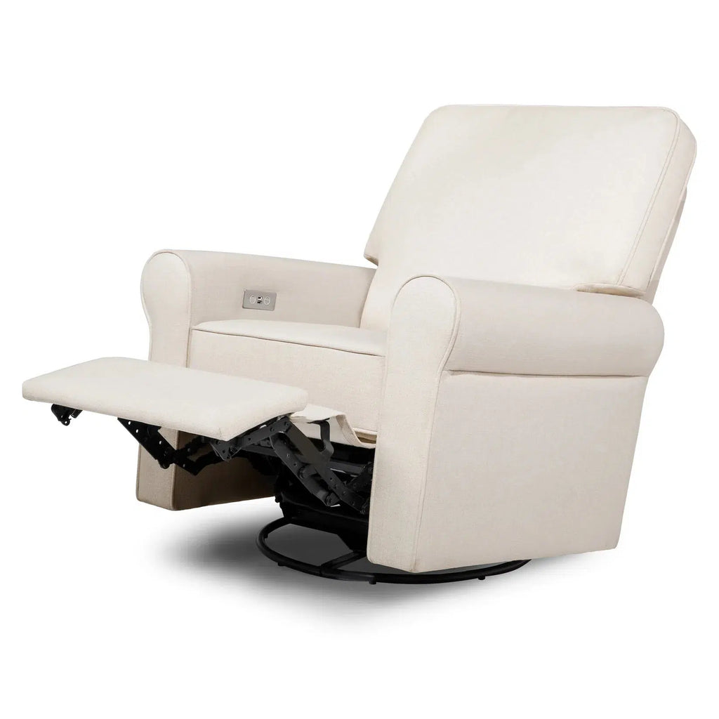 Monogram by Namesake - Monroe Pillowback Power Recliner - Natural Eco-Twill Performance Fabric-Chairs-Store Pickup - TAKE IT HOME TODAY!-Posh Baby