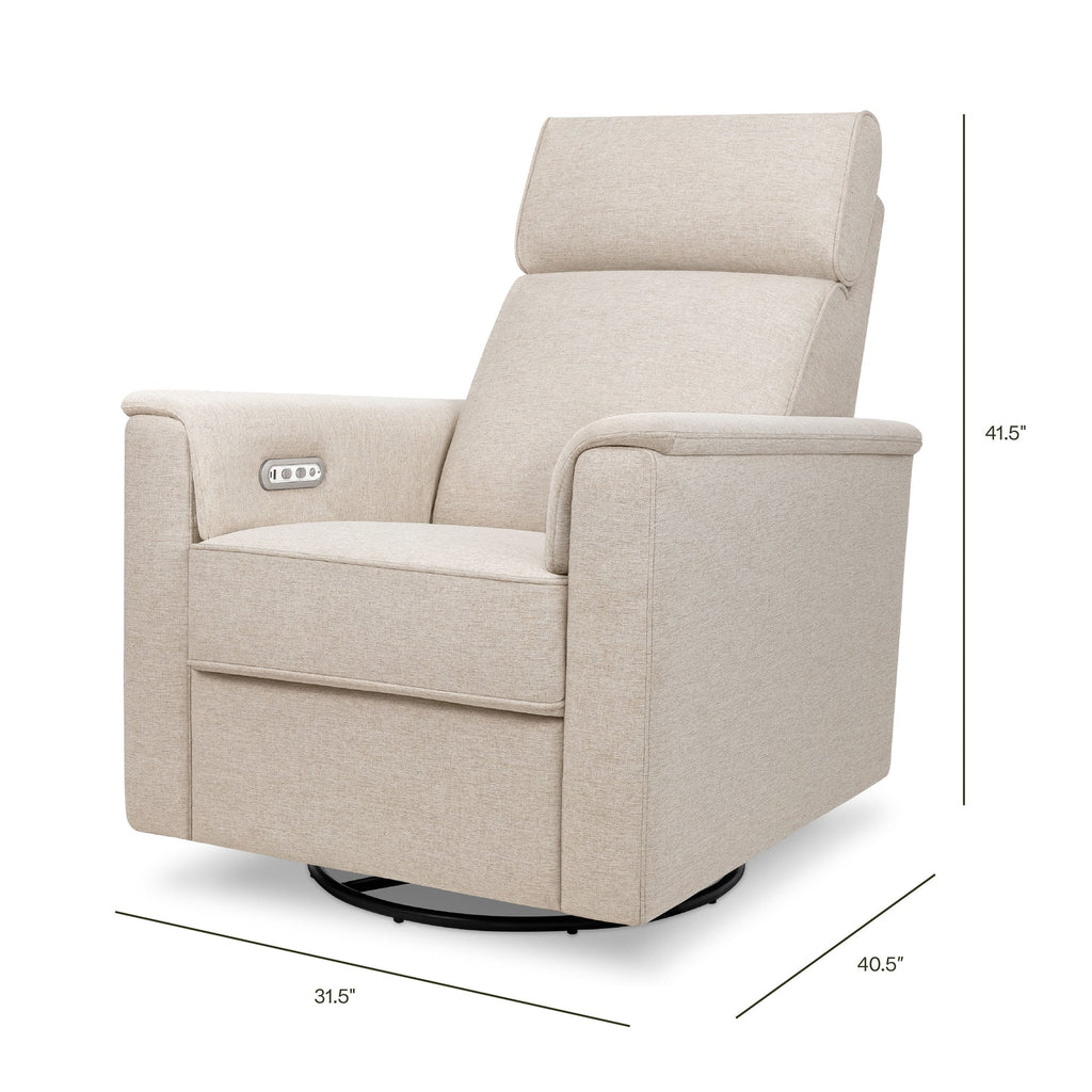 Monogram by Namesake - Willa Power Recliner w/ Adjustable Headrest - Beach Performance Eco-Weave-Chairs-Store Pickup in 2-5 Weeks-Posh Baby